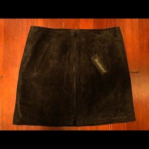 (Blank NYC) Suede Center Zip Skirt